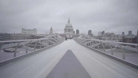 London Millenium Bridge 2 Stock Footage 125917679