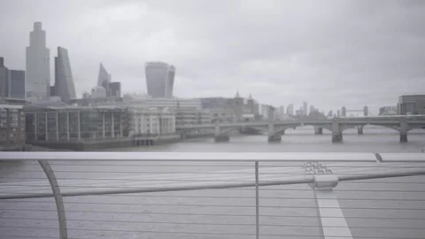 London Millenium Bridge 3 Stock Footage 125917587