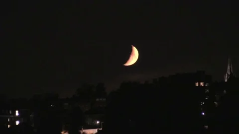 London Moon Time Lapse Video stock 76680016