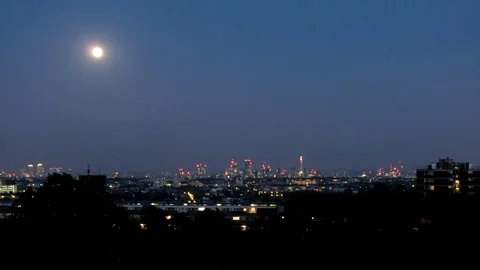 London Moon Time Lapse Stock Footage 76680604