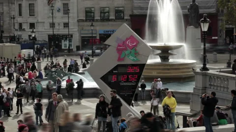 LONDON - OCTOBER 9: Olympic countdown sign on October 9, 2011 in London Stock Footage 52697393