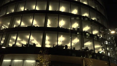 London - offices at night Stock Footage