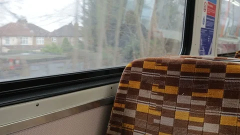 London Overground Seats And View Out Of Window 4k Stock Footage