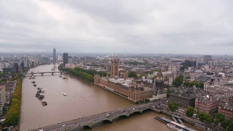 London Palace of Westminster and citycentre time-lapse graded Stock Footage