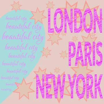 London Paris NY T-shirt 스톡 일러스트