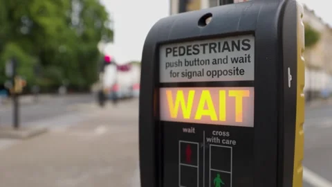 London Pedestrian Crossing Button With Illuminated Wait Sign Stock Footage 337356807