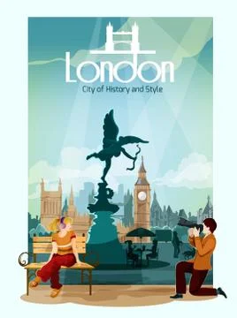 London Poster Illustration Ilustración de archivo