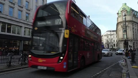 London red buses on Waterloo Bridge, traffic, Day, 3rd March 2025, 4K Stock Footage 306749754