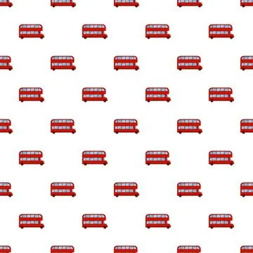 London red double decker bus pattern repeating Stock Illustration
