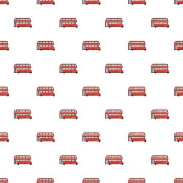 London red double decker bus seamless pattern Stock Illustration
