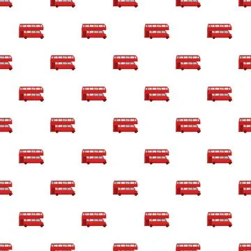 London red double decker bus seamless pattern Stock Illustration