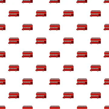 London red double decker bus seamless pattern Stock Illustration