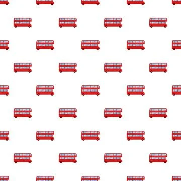 London red double decker bus seamless pattern Stock Illustration