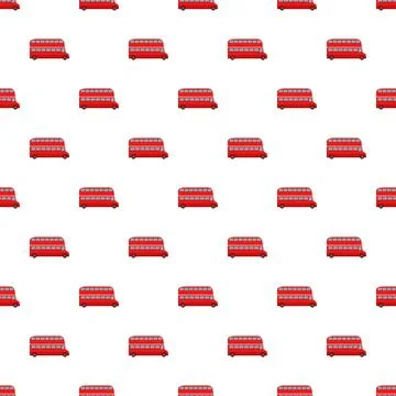 London red double decker bus seamless pattern Stock Illustration