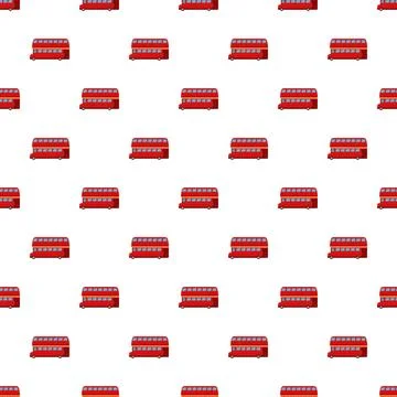 London red double decker bus seamless pattern Stock Illustration