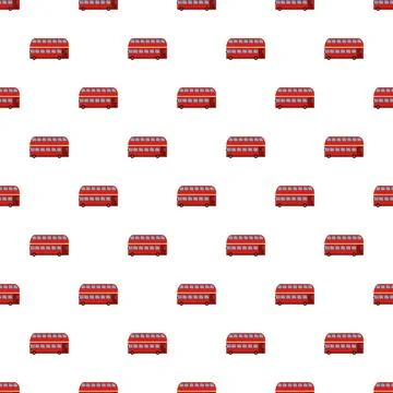 London red double decker bus seamless pattern Stock Illustration
