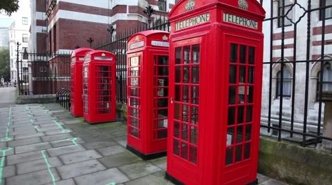 London red phone booth Video stock 55528341
