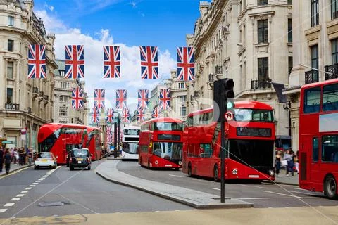 London Regent Street W1 Westminster in UK Stock Photos