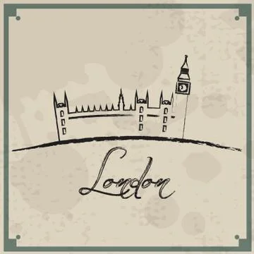 London retro background Stock-Illustration