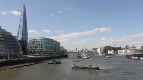 London River Skyline Stock Footage 22506302