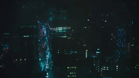 London Rooftop Time-lapse by night Stock Footage