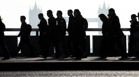 London rush hour commuters Stock Footage 49649239