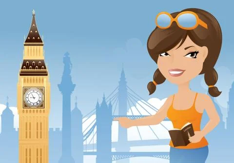 London sightseeing Illustrazione stock