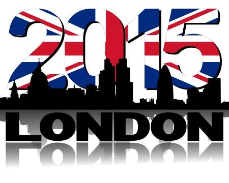 London skyline 2015 flag text illustration Stock Illustration