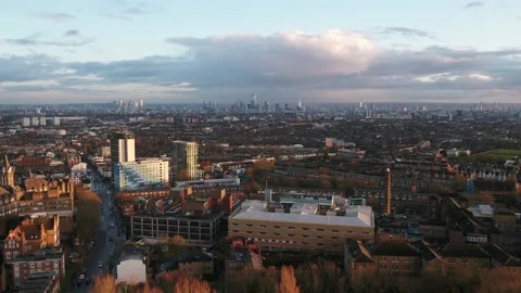 London Skyline from Hampstead Heath Stock Footage