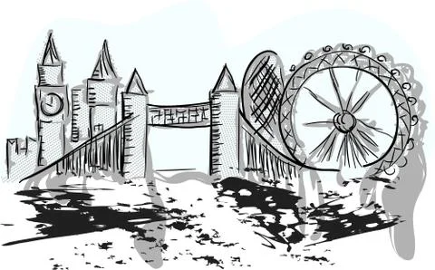 London skyline Stock Illustration