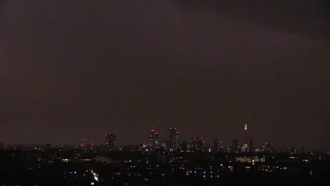 London Skyline Lightning Stock Footage 76678616