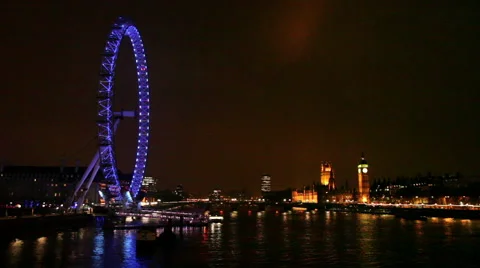 Big Ben, Golden Eye at night. London 