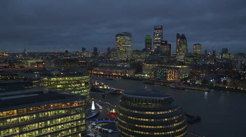 London Skyline at night Stock Footage 58314966