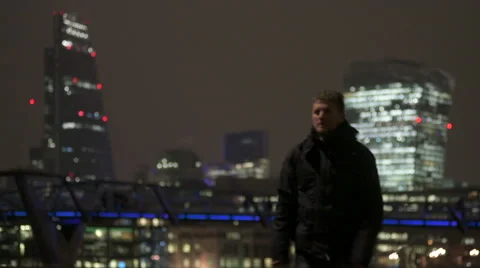 London Skyline At Night With Silhouettes Stock Video Pond5