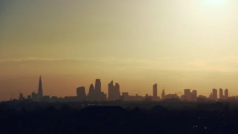 London skyline time lapse during sunset Stock Footage