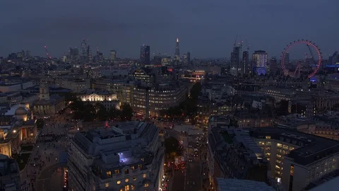 London Skyline Time Lapse At Dusk And Traffic With London Eye 4K Stock Footage 99832753