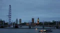 London Skyline Twilight Ferris Wheel Eye County Hall Hungerford Bridge Big Ben HD Footage