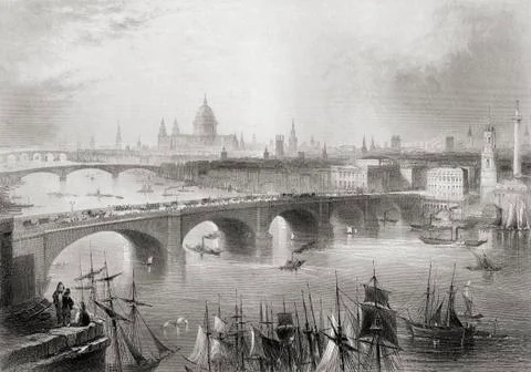 London, Southwark And Blackfriars Bridges Over The River Thames, London, Engl Stock Photos