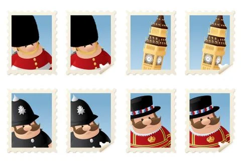 London stamps Stock Illustration