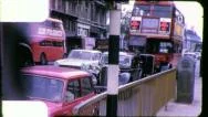 London Street Double Decker Bus Traffic Taxi 1970S Vintage Film Home Movie 5496 Stock Footage