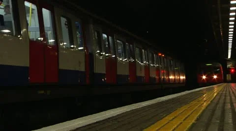 London Subway Arrival Low Angle Stock Footage 11963489