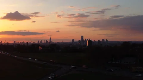 London Sunset - Shard skyline - beautiful sunset Stock Footage
