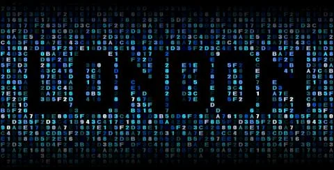London text on hex code illustration Stock Illustration