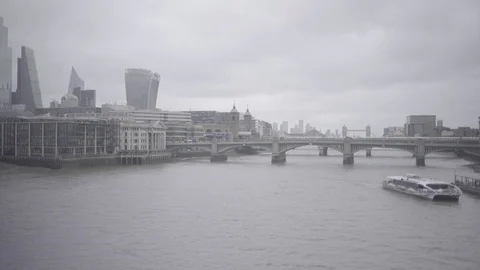 London Thames Stock Footage 125918824