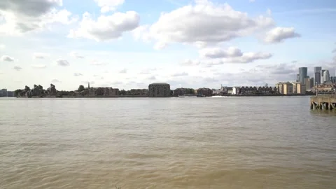 London Thames River Stock Footage 204018804
