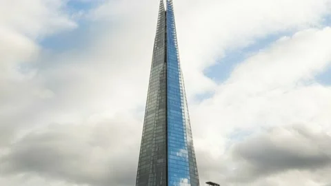 London timelapse of skyscraper with clouds Stock Footage 234398347