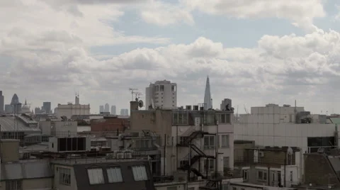 London timelapse from Soho rooftop facing East Видео 42765287