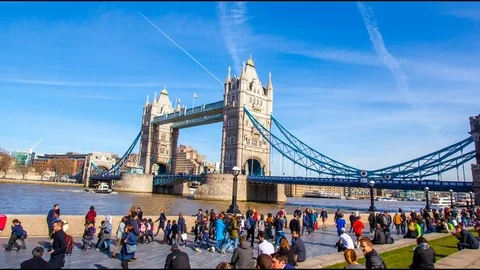 London Tower Bridge - Hyperlapse 스톡 동영상 82385768