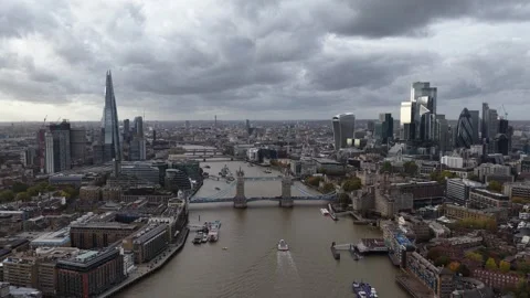 London tower bridge over the thames, river. Stock Footage 320894455