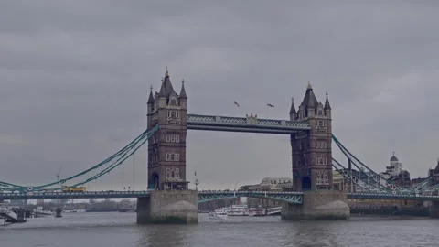 London Tower Bridge in Spring Stock Footage 243900995
